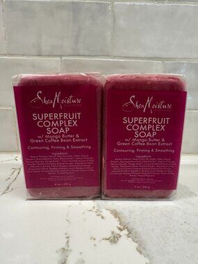 NEW! Shea Moisture Superfruit Complex Soap 2-PACK Mango Butter Green Coffee Bean